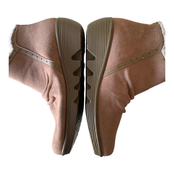 Skechers Sherpa Lined Ankle Boots SZ 11 Women's Mushroom Brown Studded Comfort - Picture 7 of 16
